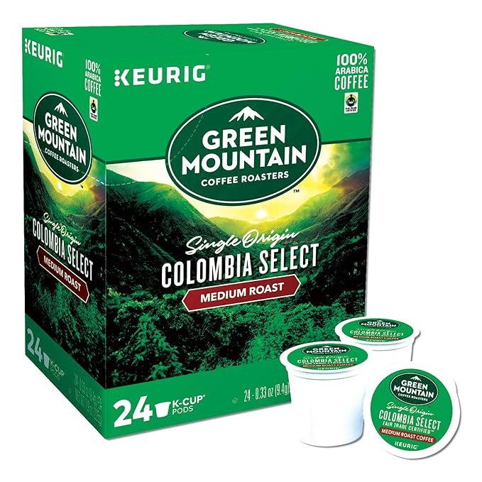 Green Mountain Coffee Roasters Colombia Select, Single-Serve Keurig K-Cup Pods, Medium Roast Coffee, 24 Count (Pack of 2)