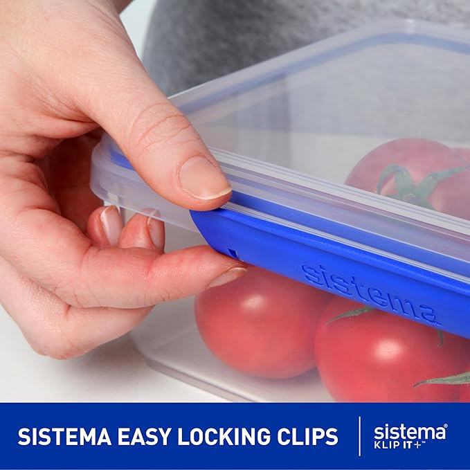 Sistema KLIP IT Large 5L Food Storage Container, Airtight & Stackable, Dishwasher, Freezer, & Microwave-Safe, BPA-Free