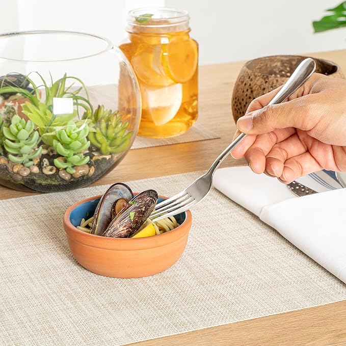Restaurantware Terracotta Cazuela Bowls 2 Pack of 5 oz Durable Rustic Serving Dish Glazed Oven-Safe Bowl Freezer-Safe Tapas Dish Microwave-Safe Dishwasher-Safe