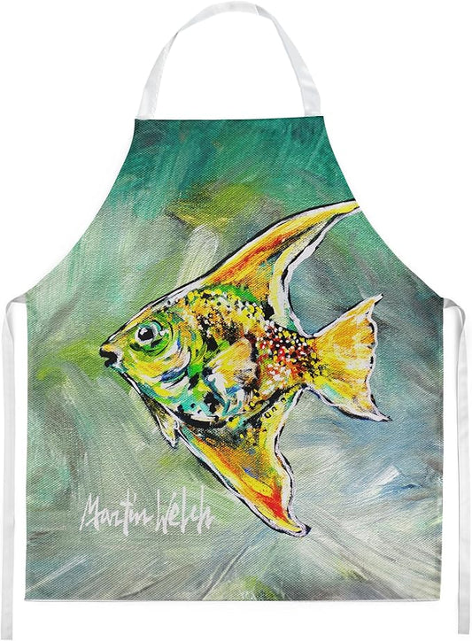 Caroline's Treasures Nancys Other Fish Apron Cooking Kitchen Server Baking Crafts Gardening for Adult Women Men, Unisex, Large, Multicolor
