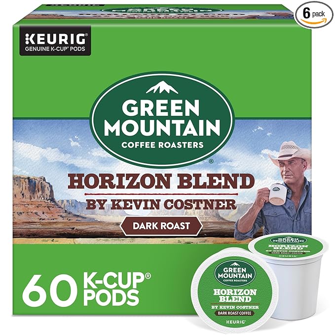 Green Mountain Coffee Roasters Horizon Blend Coffee by Kevin Costner, Single Serve Keurig K-Cup Pod, 60-Count Box