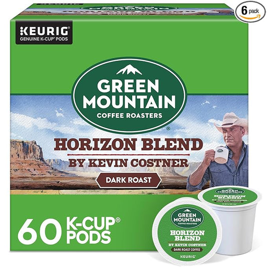 Green Mountain Coffee Roasters Horizon Blend Coffee by Kevin Costner, Single Serve Keurig K-Cup Pod, 60-Count Box
