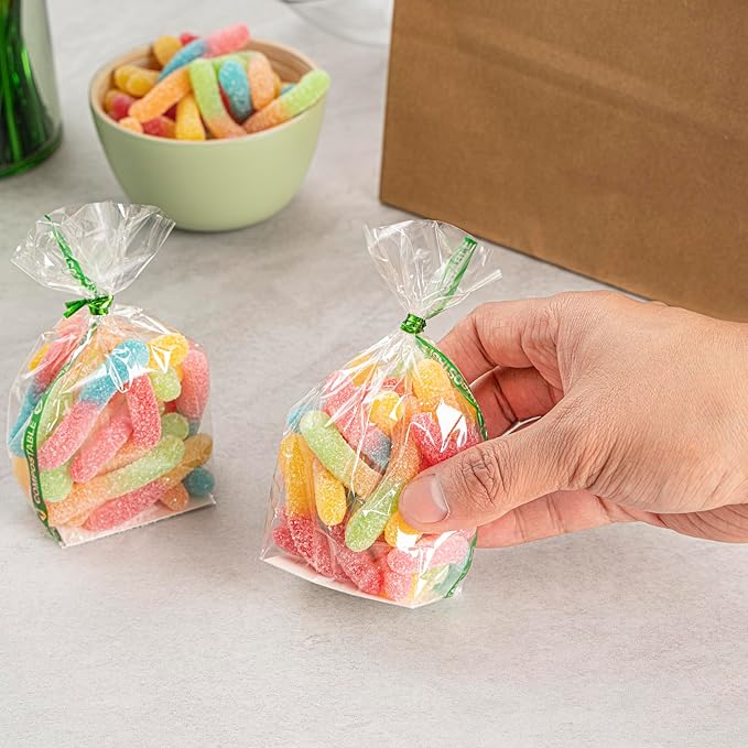 Resturantware Plastic Gusset Bags 100 Count 2" x 1 1/2" x 5" Wicker Dispensing Bottom Gusset Clear Plastic Bags Heat Sealable For Sourdough Bread Cookies Pastries Rolls For Home Bakers And Bakeries