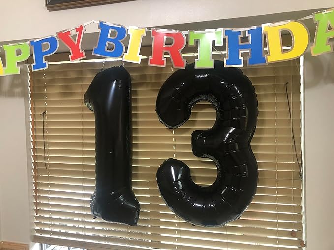 1 Balloons Number for First Birthday, Balloon Numbers 40 Inch, Black for Baby Shower, Big Baloon for 1 11 12 13 16 18 21 Birthday Wedding Anniversaries Party