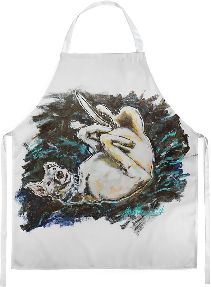 Caroline's Treasures Happy Times Greyhoud Apron Cooking Kitchen Server Baking Crafts Gardening for Adult Women Men, Unisex, Large, Multicolor