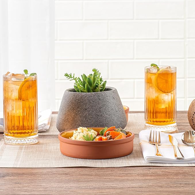 Restaurantware Terracotta Cazuela Bowls 2 Pack of 15 oz Durable Rustic Serving Dish Glazed Oven-Safe Bowl Freezer-Safe Tapas Dish Microwave-Safe Dishwasher-Safe