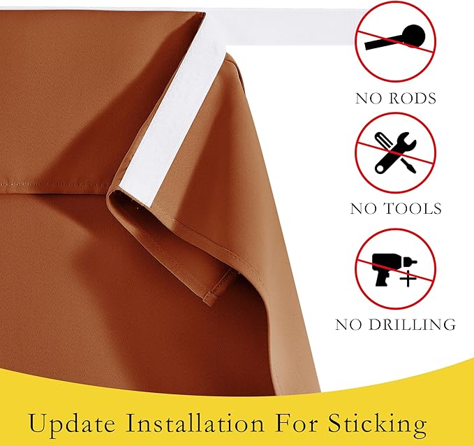 NICETOWN Blackout French Door Curtains, Privacy Curtains for Door Window, 26 X 50 Inch Room Darkening Drapes, Thermal Insulated Shade for Bedroom, (1 Panel, Burnt Orange)