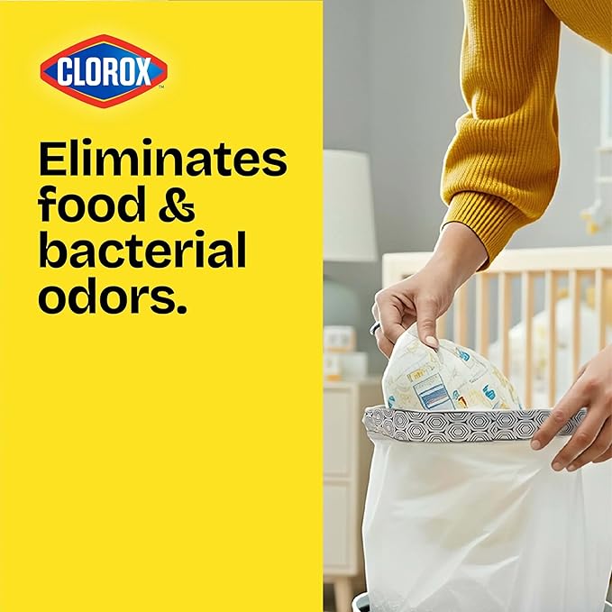 Glad Small Drawstring Trash Bags with Clorox, 4 Gal, Lemon Fresh Bleach, 34 Ct (Package May Vary) (Pack of 6)