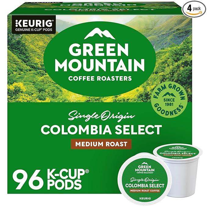Green Mountain Coffee Roasters Colombia Select, Single-Serve Keurig K-Cup Pods, Medium Roast Coffee Pods, 96 Count