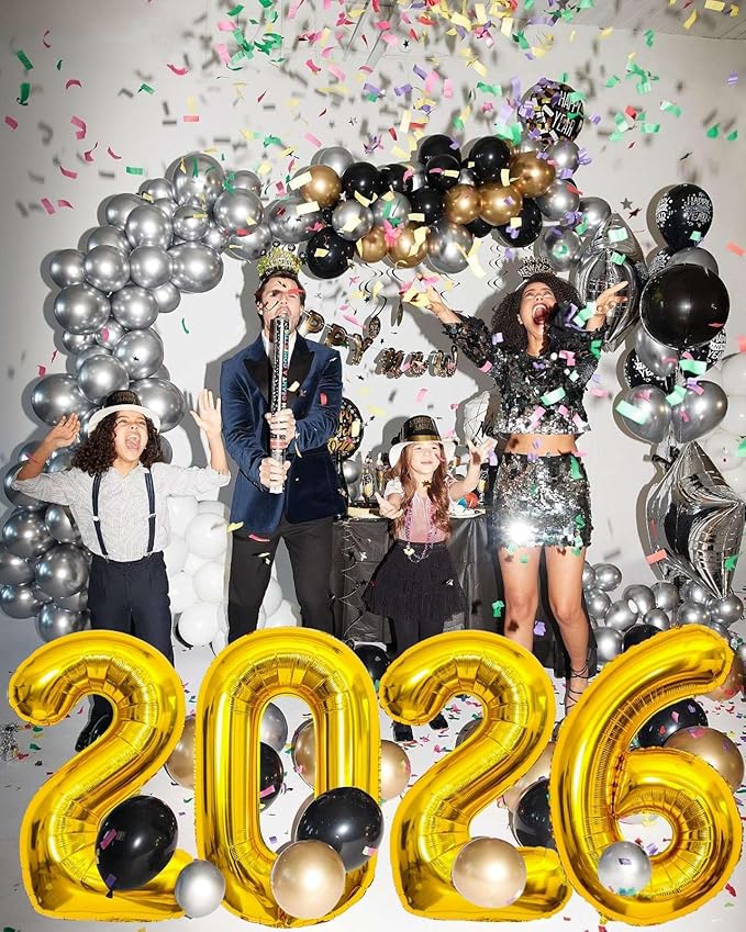 Gold 2026 Balloons,Gaint 40 Inch Gold 2026 Number Balloons,40 Inch 2026 Gold Balloons for New Year Eve Party Supplies 2026, New Years Decorations 2026, Christmas, Graduations Decorations