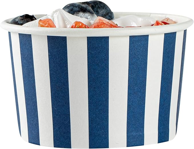 Restaurantware Blue 200 Count To Go Cup Disposable 3 x 3 x 1.8 Inches Paper Mini Cup Grease-Resistant Cup Recyclable Durable Design, Lids Sold Separately
