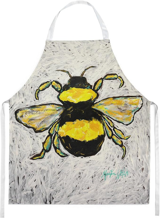 Caroline's Treasures Buzzbee Bumblebee Apron Cooking Kitchen Server Baking Crafts Gardening for Adult Women Men, Unisex, Large, Multicolor