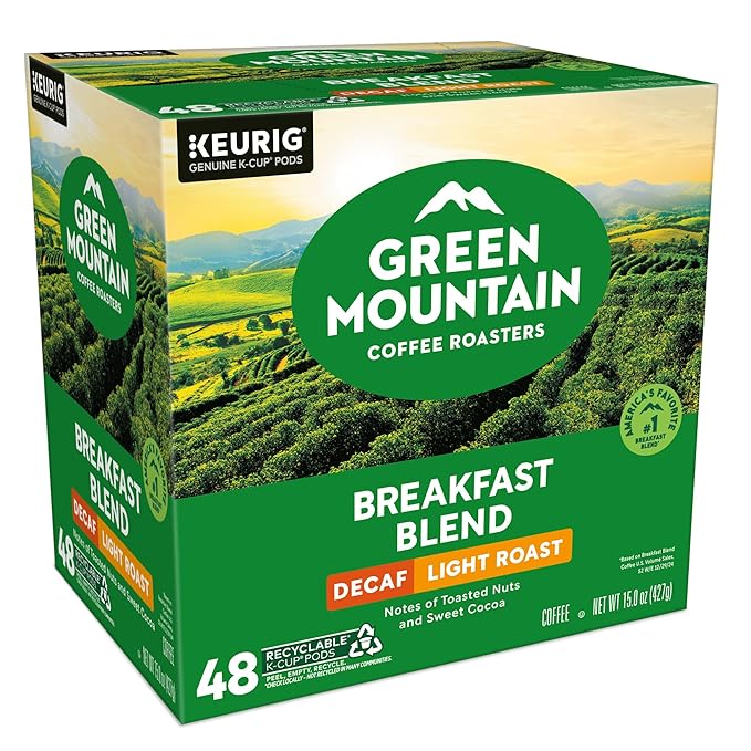 Green Mountain Coffee Roasters Decaf Breakfast Blend, K-Cup Portion Pack for Keurig K-Cup Brewers (Pack of 48)