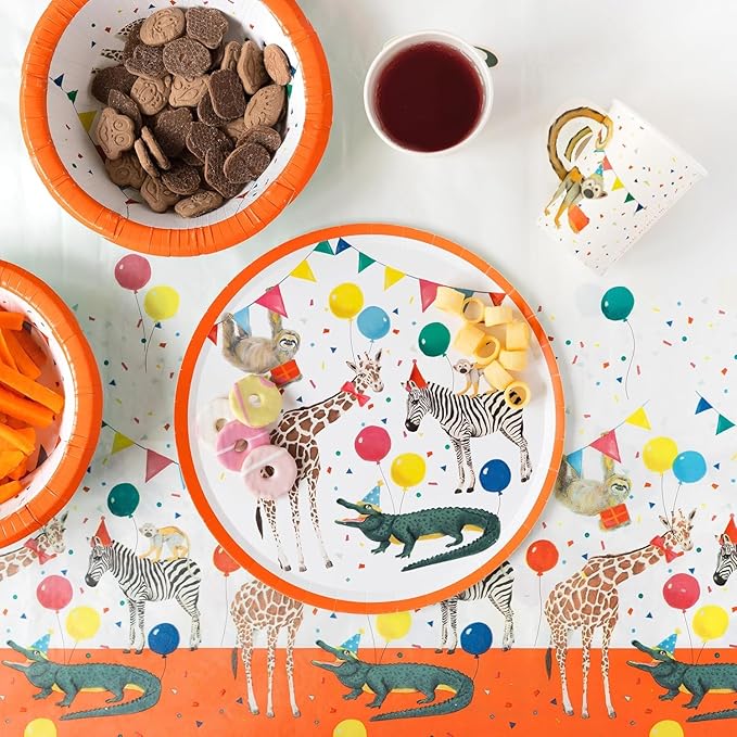 Talking Tables 8 x Safari Party Paper Bowls | Eco-Friendly Disposable Bowls, Fun Children's Party, Birthday Party, Animal Safari, Madagascar
