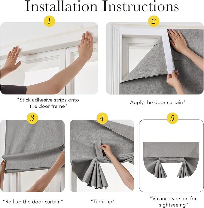 NICETOWN 100% Blackout Linen Sidelight Door Curtains for Small Window, Privacy French Door Curtain 69 Inches Long for Living Room, Room Darkening Window Covering, 1 Panel, 12W x 69" L, Grey