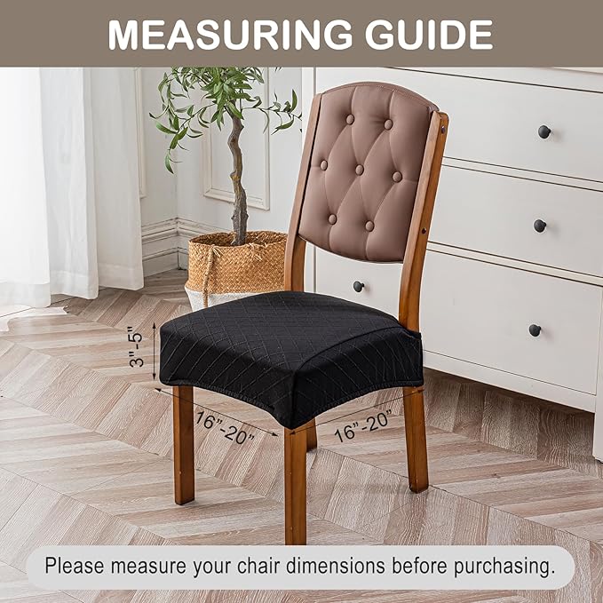 Genina Waterproof Seat Covers for Chairs Seat Covers for Dining Room Chair Slipcovers Kitchen Chair Covers Dining Chair Covers