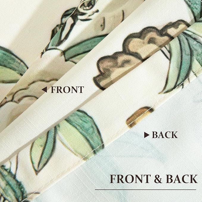 Leeva Short Floral Valance for Windows - Linen Textured Light Filtering Curtain with Rod Pocket, Farmhouse Dining Room & Bedroom Decor, 52x12 Inches, 1 Pack