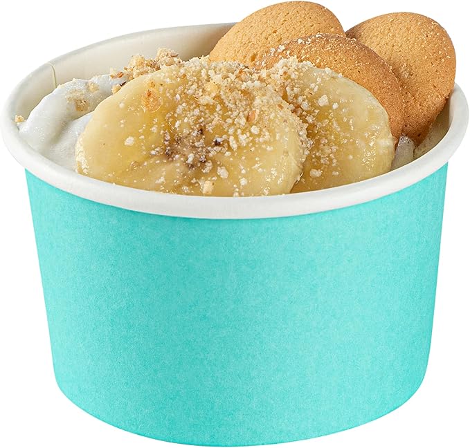 Restaurantware Blue 50 Count To Go Cup Disposable 3 x 3 x 1.8 Inches Paper Mini Cup Grease-Resistant Cup Recyclable Durable Design