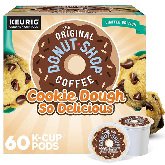 The Original Donut Shop Cookie Dough So Delicious Coffee, Single-Serve Keurig K-Cup Pods, 60 Count