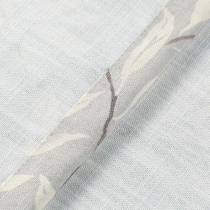 VOGOL Tiers Curtains 30 Inch Length Grey Small Window Curtains for Bathroom Laundry Room Basement Rod Pocket Lovely Leaf Print Window Drapes, 30 x 30, 2 Panels