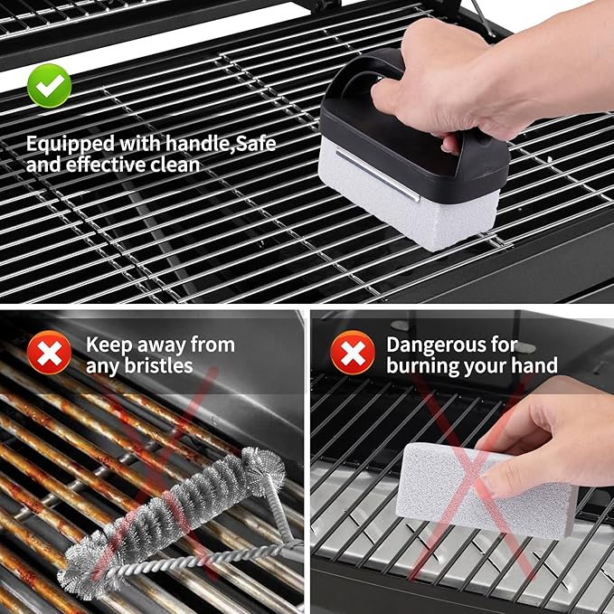 5 PCS Grill Cleaning Kit Tool for Blackstone Accessories,Grill Stone Cleaning Bricks Brush,Griddle Scraper,Pumice Flat Top Griddle Cleaning Stone for Removing Stains