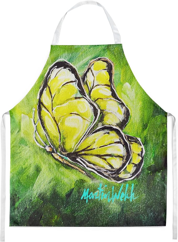 Caroline's Treasures Glover Fly Sage Butterfly Apron Cooking Kitchen Server Baking Crafts Gardening for Adult Women Men, Unisex, Large, Multicolor