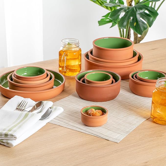 Restaurantware Terracotta Cazuela Bowls 2 Pack of 3 oz Durable Rustic Serving Dish Glazed Oven-Safe Bowl Freezer-Safe Tapas Dish Microwave-Safe Dishwasher-Safe