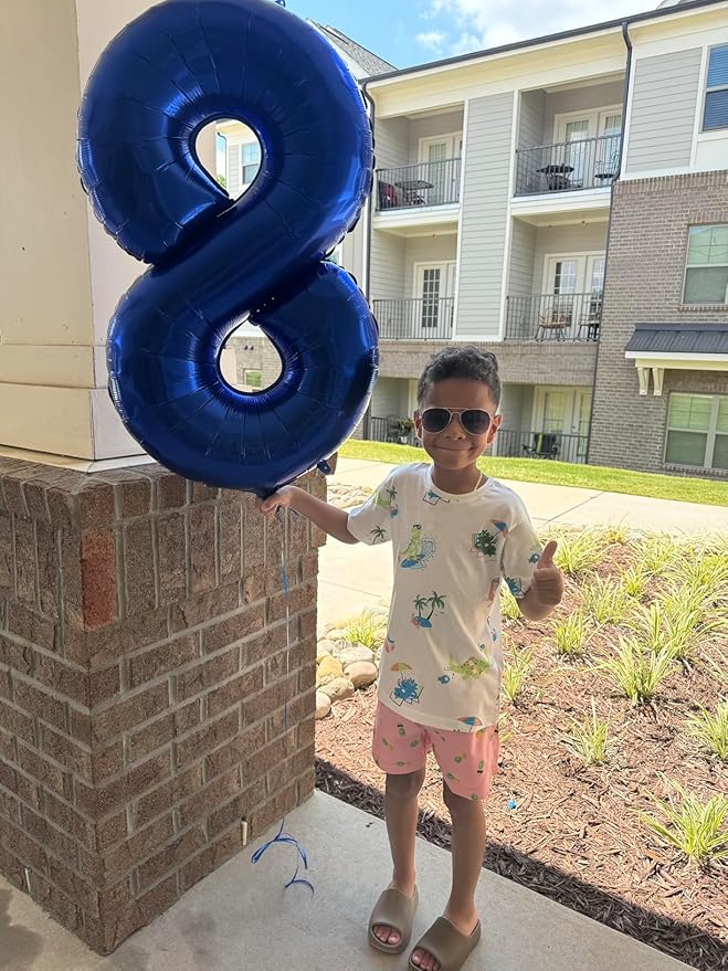 Number 8 Balloon 40 Inch, Navy Blue Birthday Decorations For Women Men, Number Balloons for 8, 18, 28 Children's Day Adult Ceremony Party Decoration