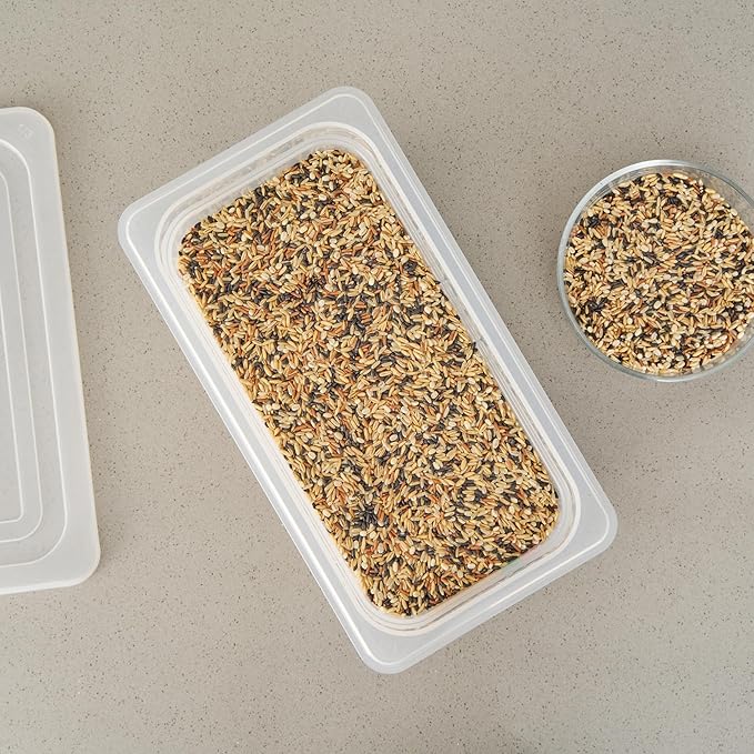 Restaurantware Food Storage Container 10 Pack of 12.7 x 6.8 x 5.9 Inches Plastic Stackable Storage Box White Reusable Label Container Dishwasher Safe For Restaurants And Kitchens