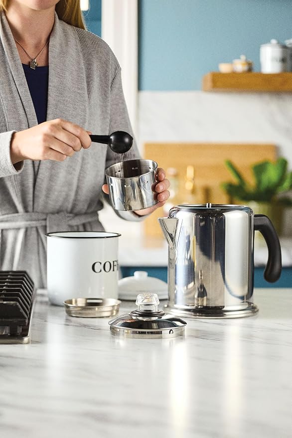 Farberware Classic Yosemite Stainless Steel Stovetop Coffee Percolator - 8 Cup, Silver