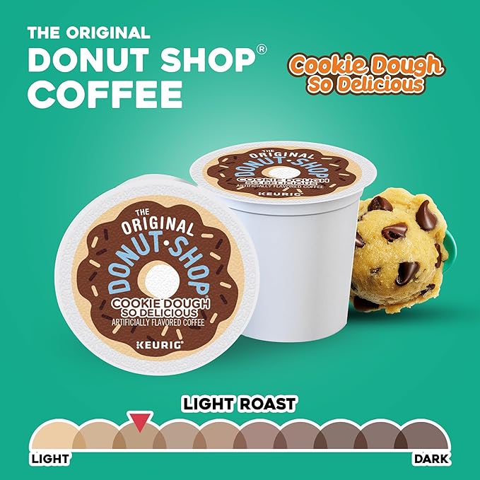 The Original Donut Shop Cookie Dough So Delicious Coffee, Single-Serve Keurig K-Cup Pods, 60 Count