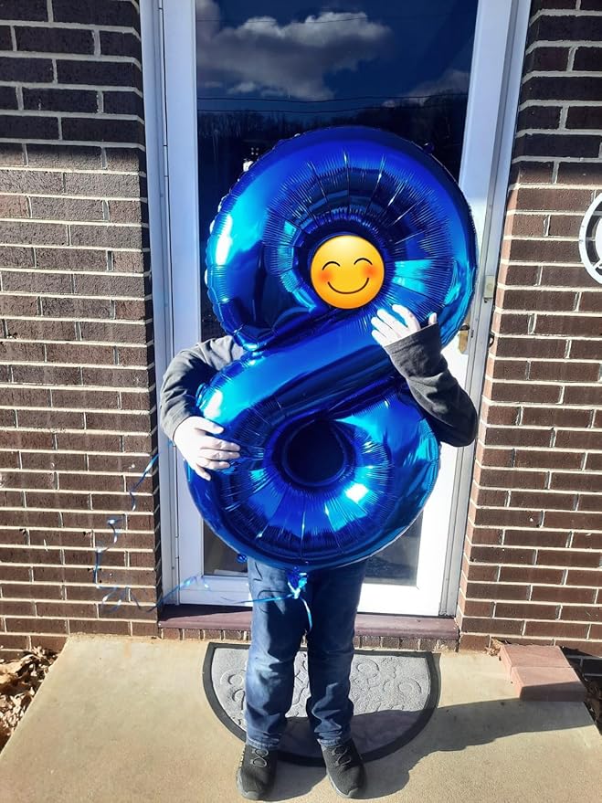 Navy Blue Number 8 Balloon 40In Birthday Decorations for Girl Boy Women Men, Balloon Numbers Party Decorations for Last Toast On The Coast Bachelorette Party
