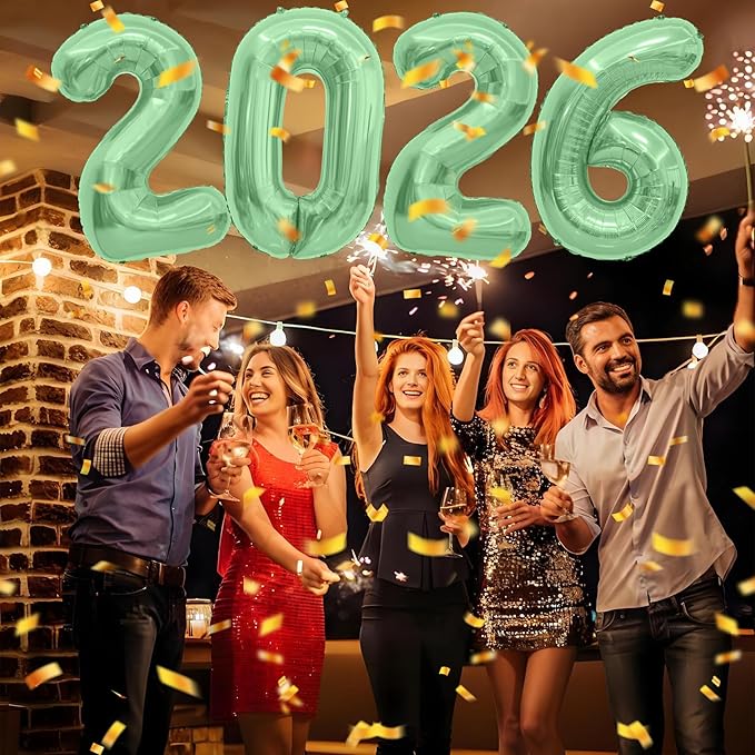 2026 Balloons, 2026 Number Balloons, 40 Inch Large Foil Graduation Balloon 2026 Numbers for Graduation Decorations Class of 2026, Birthday, Anniversary, New Year Eve Party Decoration, Olive Green