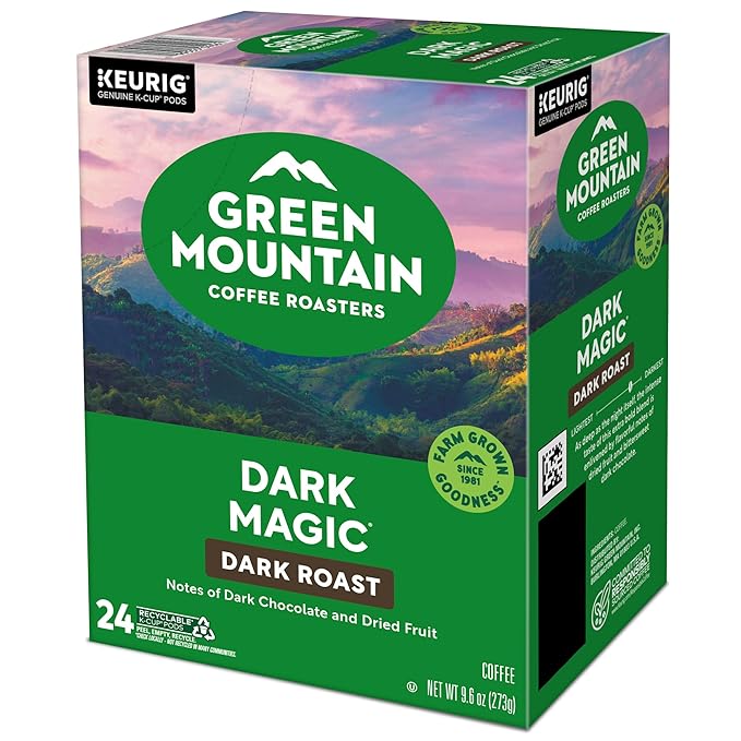 Green Mountain Coffee Roasters Dark Magic, Single-Serve Keurig K-Cup Pods, Dark Roast Coffee Pods, 96 Count