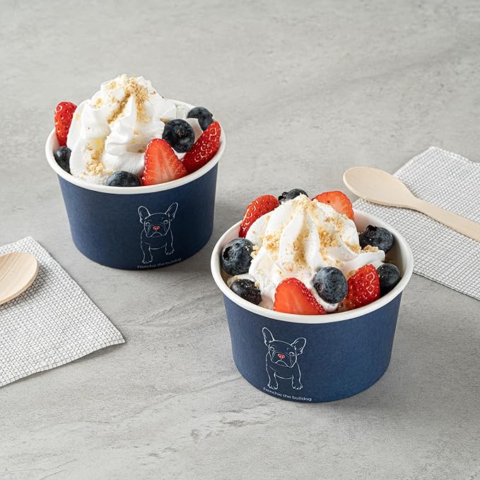 Coppetta 5 Ounce Dessert Cups, 200 Disposable Ice Cream Cups - Lids Sold Separately, Sturdy, Frenchie Paper FroYo Bowls, For Hot And Cold Foods, Perfect For Gelato Or Mousse - Restaurantware