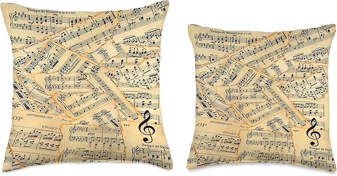 Sheet Music Pattern Musician Instructor Throw Pillow