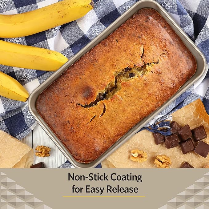 Glad Loaf Baking Pan Nonstick - Heavy Duty Metal Bakeware for Bread and Cakes, 9.5 x 5.62 x 2.5 inches