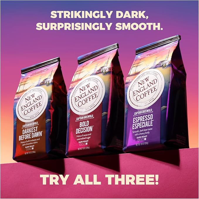 New England Coffee Espresso Especiale Dark Roast Ground Coffee, 10oz Bag (Pack of 6)