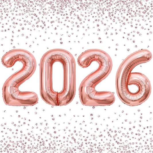 Champagne Gold 2026 Balloons - 40 inch Number Balloon - Graduation Balloons for Class of 2026 Decorations - Congrats Grad Balloons for Graduation Decorations 2026 - Grad Party Decor Supplies