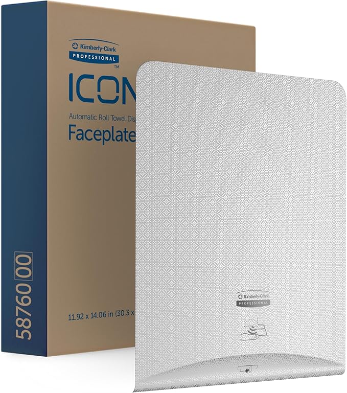 Kimberly-Clark Professional ICON Faceplate (58760), Silver Mosaic Design, for Automatic Hard Roll Towel Dispensers (Qty 1)