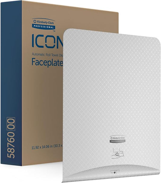 Kimberly-Clark Professional ICON Faceplate (58760), Silver Mosaic Design, for Automatic Hard Roll Towel Dispensers (Qty 1)