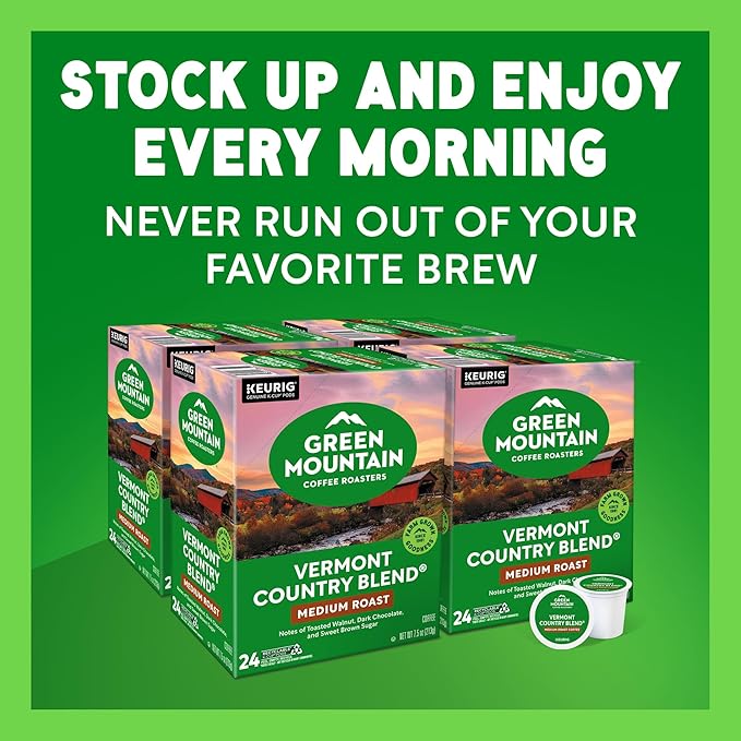 Green Mountain Coffee Roasters Vermont Country Blend, Single-Serve Coffee K-Cup Pods, Medium Roast, 96 Count
