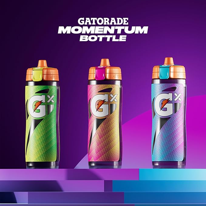Gatorade Gx Bottle,Momentum Neon Blue,(Pack of 6)