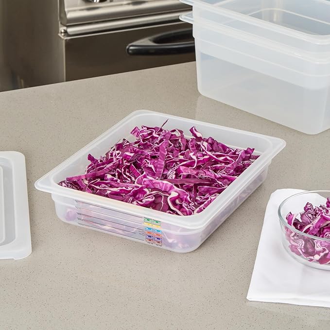 Restaurantware Food Storage Container 10 Pack of 12.7 x 10.3 x 2.5 Inches Plastic Stackable Storage Box White Reusable Label Container Dishwasher Safe For Restaurants And Kitchens