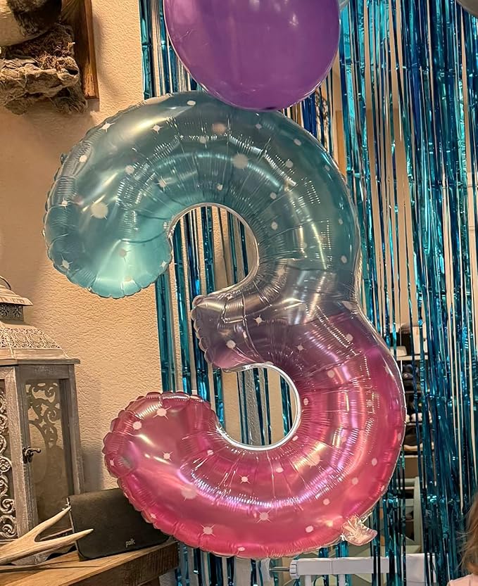 Balloons Numbers 40 Inch, Balloons 0 Number for Baby Birthday, Balloon for Girls Boys Baby Shower, Big Baloon for 10, 20, 100, 2025 Graduation Wedding Anniversaries Party, Blue and Pink