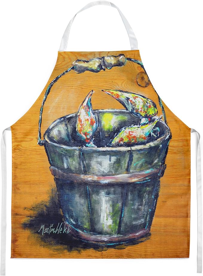 Caroline's Treasures A Crab Bucket Apron Cooking Kitchen Server Baking Crafts Gardening for Adult Women Men, Unisex, Large, Multicolor