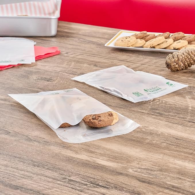 Restaurantware Food Storage Bags 100 Count 7 x 5 Inches Translucent Adhesive Bags Plastic Reusable Translucent for Cold Food Storage
