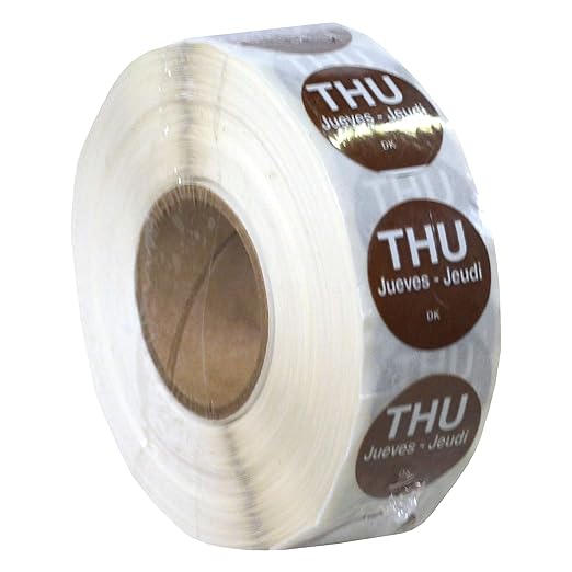 DayMark Day of The Week 1" x 1" Removable Label, THU (Roll of 1,000)