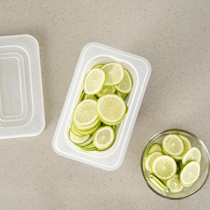 Restaurantware Food Storage Container 10 Pack of 6.8 x 4.2 x 5.9 Inches Plastic Stackable Storage Box White Reusable Label Container Dishwasher Safe For Restaurants And Kitchens