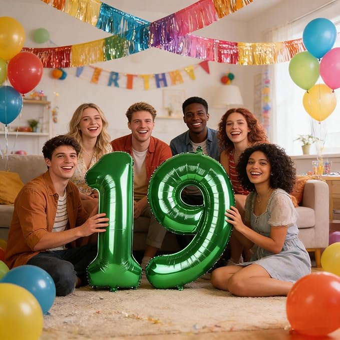 40 Inch Dark Green Balloon Numbers, 18th Birthday Party Decoration for 1 8 18 81 Men & Women, Big Foil Balloon Number for Wedding Celebration Adult Party Supplies